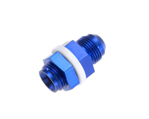 Redhorse Performance 8832-12-1 12AN High Flow Aluminum Bulkhead Fitting with Washers and Nuts, Blue Anodized