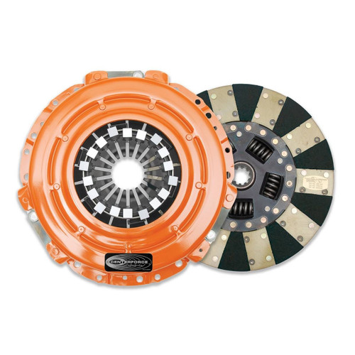 CENTERFORCE Dual Friction Clutch Kit for Dodge Trucks - 12 Inch Diameter, 1-1/8 Inch x 10 Spline, Sprung Hub, Organic / Carbon
