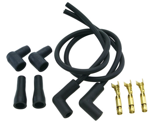 Compu-Fire Ignition #40100 - Compu-Fire Spark Plug Wire Set (2 Wires), Universal V-Twin w/Single Plug Heads