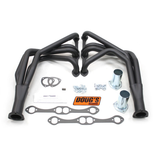 Dougs Headers & Manifolds #D315-B - Doug's Long Tube Header 55-62 Corvette 265-400 SBC 1 5/8" Primary 2 1/2" Collector Black Hi Temp Coated D315-B