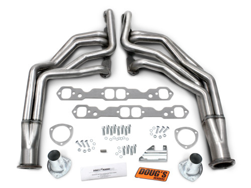 Dougs Headers & Manifolds #D317-SS - Doug's 304 Stainless Long Tube Header 62-67 Nova 265-400 SBC Stock or Mustang II style suspension 1 3/4" Pri