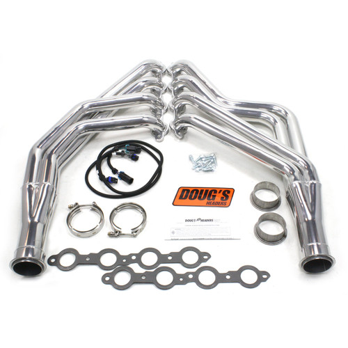 Dougs Headers & Manifolds #D333 - Doug's Long Tube Header 70-81 GM F Body 4.8-6.2L LS Engine Swap 1 7/8" Primary 3" Collector Silver Ceramic Coat