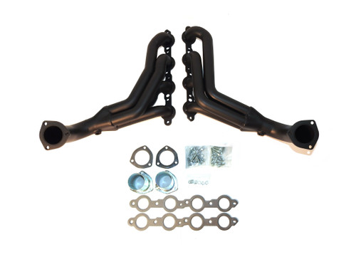 Dougs Headers & Manifolds #D3343-B - Doug's Long Tube Header 58-64 Chevy 4.8-6.2L LS Engine Swap 1 3/4" Primary 2 1/2" Collector Black Hi Temp Co
