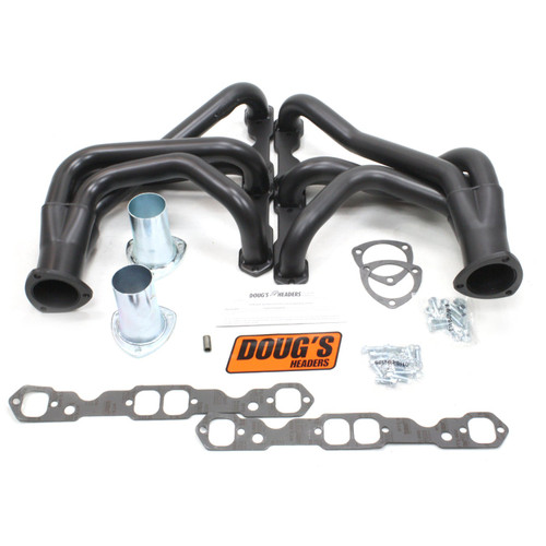 Dougs Headers & Manifolds #D334-B - Doug's Long Tube Header 63-82 Corvette 265-400 SBC 1 3/4" Primary 3" Collector Black Hi Temp Coated D334-B