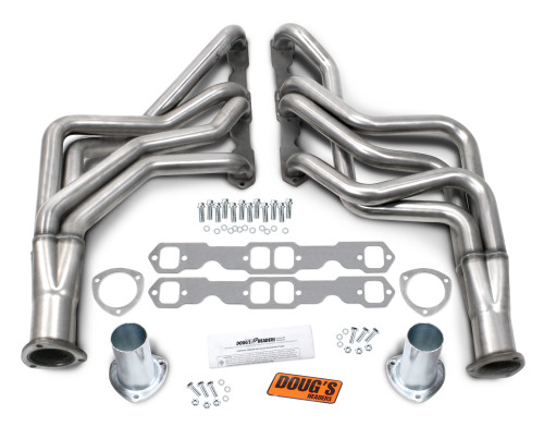 Dougs Headers & Manifolds #D336-SS - Doug's 304 Stainless Long Tube Header 78-88 GM G Body 265-400 SBC 1 3/4" Primary 3" Collector D336-SS