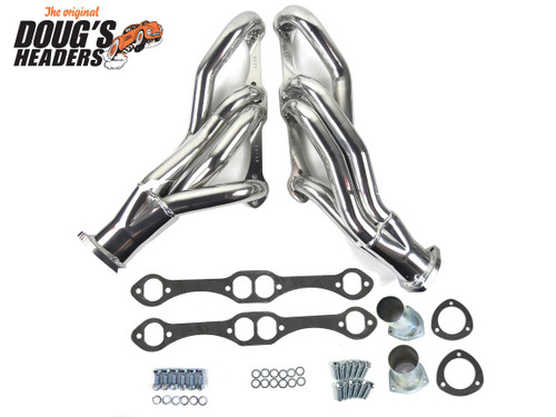 Dougs Headers & Manifolds #D337 - Doug's Mid Length Header 67-88 GM F, G, & A Body 265-400 SBC 1 3/4" Primary 3" Collector Silver Ceramic Coated D337