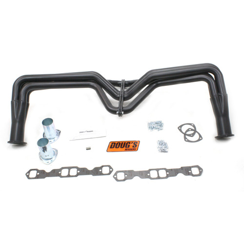 Dougs Headers & Manifolds #D355-B - Doug's Fenderwell Header 55-57 Chevy 265-400 SBC 1 3/4" Primary 3" Collector Black Hi Temp Coated D355-B