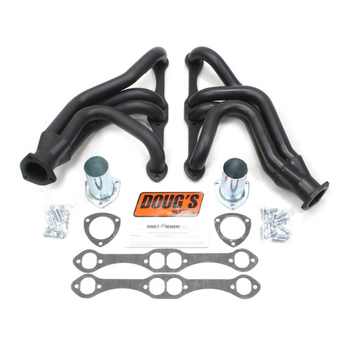 Dougs Headers & Manifolds #D356-B - Doug's Mid Length Header 55-57 Chevy 265-400 SBC 1 5/8" Primary 2 1/2" Collector Black Hi Temp Coated D356-B