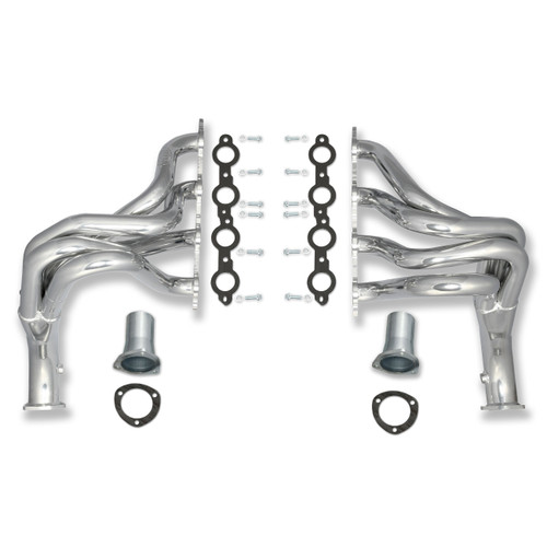 Dougs Headers & Manifolds #D366 - Doug's Fenderwell Header 62-67 Nova 4.8-6.2L LS Engine Swap 1 3/4" Primary 3" Collector Silver Ceramic Coated D366