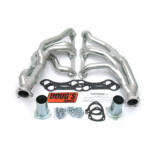 Dougs Headers & Manifolds #D367Y - Doug's Long Tube Header 62-67 Nova 265-400 SBC 1 5/8-2" Primary 2 1/2" Collector Silver Ceramic Coated D367Y