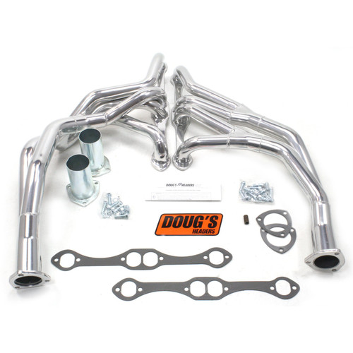 Dougs Headers & Manifolds #D371Y - Doug's Tri Y Header 65-77 Various GM 265-400 SBC 1 5/8-2" Primary 2 1/2" Collector Silver Ceramic Coated D371Y