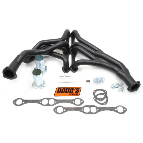 Dougs Headers & Manifolds #D372Y-B - Doug's Tri Y Header 67-72 GM Truck 265-400 SBC 2WD & 4 WD 1 5/8-2" Primary 2 1/2" Collector Hi-Temp Black Co