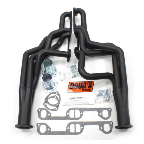 Dougs Headers & Manifolds #D521-B - Doug's Long Tube Header 65-70 Pontiac 326-455 1 3/4" Primary 3" Collector Black Hi Temp Coated D521-B