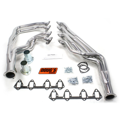 Dougs Headers & Manifolds #D625 - Doug's Long Tube Header 66-69 Ford 390-428 FE Motor Automatic Trans 1 3/4" Primary 3" Collector Silver Ceramic