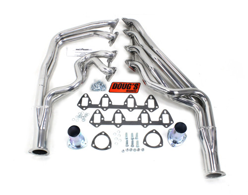 Dougs Headers & Manifolds #D625S - Doug's Long Tube Header 66-69 Ford 390-428 FE Motor Standard Trans 1 3/4" Primary 3" Collector Silver Ceramic