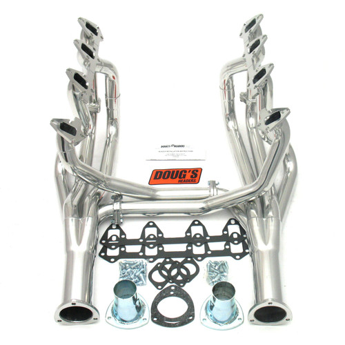 Dougs Headers & Manifolds #D627 - Doug's Long Tube Header 66-70 Ford 390-428 FE Motor 2" Primary 3 1/2" Collector Silver Ceramic Coated D627