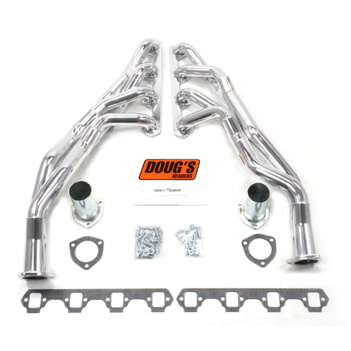 Dougs Headers & Manifolds #D660YA - Doug's Tri Y Header 60-65 Falcon 260-302 SBF Automatic Trans 1 5/8-2" Primary 2 1/2" Collector Silver Ceramic