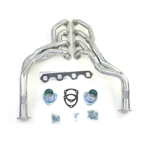 Dougs Headers & Manifolds #D662Y - Doug's Tri Y Header 62-65 Fairlane 260-302 SBF 1 5/8-2" Primary 2 1/2" Collector Silver Ceramic Coated D662Y