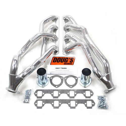 Dougs Headers & Manifolds #D690YS - Doug's Tri Y Header 65-70 Mustang 260-306 SBF Standard Trans 1 5/8-2" Primary 2 1/2" Collector Silver Ceramic