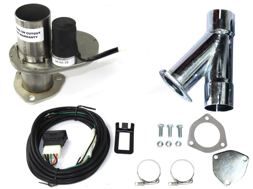 Dougs Exhaust Hardware #DEC250AKS - Doug's Headers DEC250AKS Electric Cut-Out 2 1/2" Single with Hook-Up Kit