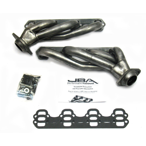 JBA Headers & Manifolds #1624S-4 - JBA Performance Exhaust 1624S-4 1 5/8" Header Shorty Stainless Steel 94-95 Mustang 5.0L