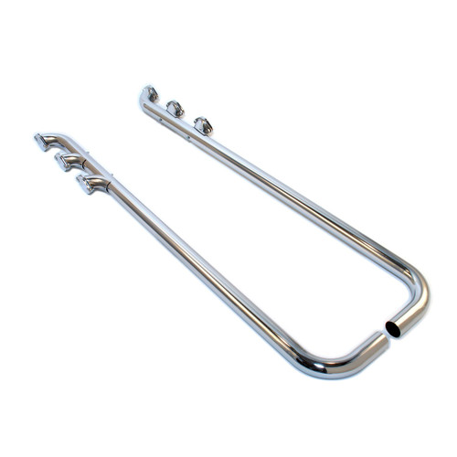 Patriot Catback #H1274 - Patriot Exhaust H1274 Low-Line 2"x70" Lake Pipe Triple Style Chrome