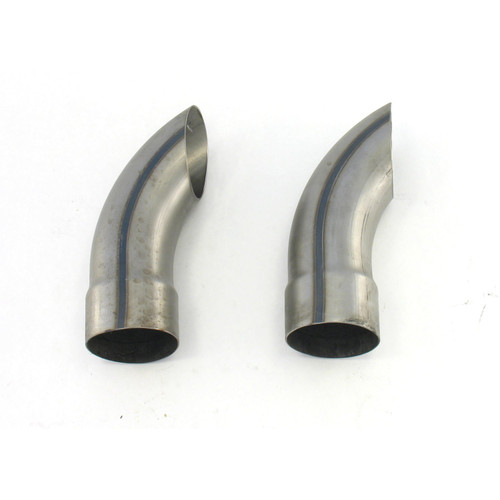 Patriot Exhaust Hardware #H3813 - Patriot Exhaust H3813 Exhaust Turnout Inlet/Outlet 3 Inch Length 9 Inch Pair Raw Steel