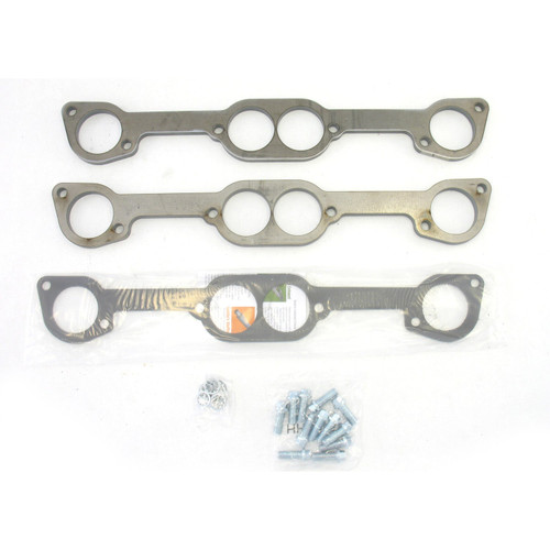 Patriot Headers & Manifolds #H7853 - Patriot Exhaust H7853 Header Flange Pair Pontiac 326-455 Tube Diameter 1 7/8" Round Port fit Edelbrock Perfo