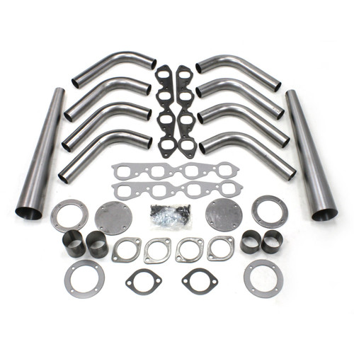 Patriot Headers & Manifolds #H8003 - Patriot Lakester Weld Up kit Header 08-48 Street Rod 396-502 BBC 1 7/8" Primary 3 1/2" Cone Raw Steel H8003
