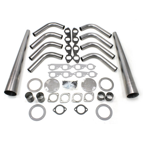 Patriot Headers & Manifolds #H8004 - Patriot Lakester Weld Up kit Header 08-48 Street Rod 396-502 BBC 1 7/8" Primary 4" Cone Raw Steel H8004
