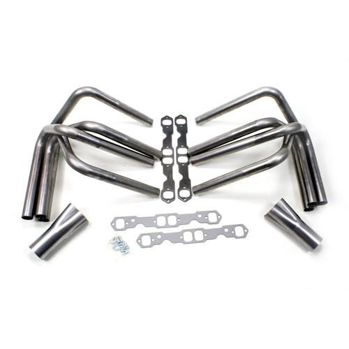 Patriot Headers & Manifolds #H8011 - Patriot Sprint Style Weld Up Header 265-400 SBC 1 3/4" Primary 3" Collector Raw Steel H8011