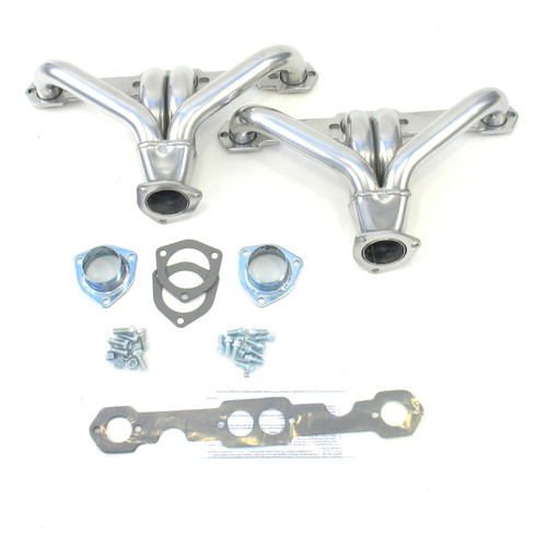 Patriot Headers & Manifolds #H8037-1 - Patriot Tight Tuck Header 08-67 Street Rod 265-400 SBC 1 5/8" Primary 2 1/2" Collector Silver Ceramic Coat