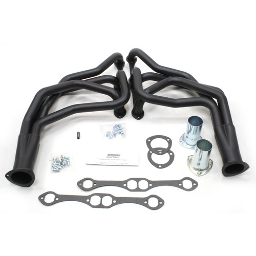 Patriot Headers & Manifolds #H8048-B - Patriot Long Tube Header 73-87 C-10 73-91 Blazer 265-400 SBC 1 5/8" Primary 3" Collector Hi Temp Black Coa
