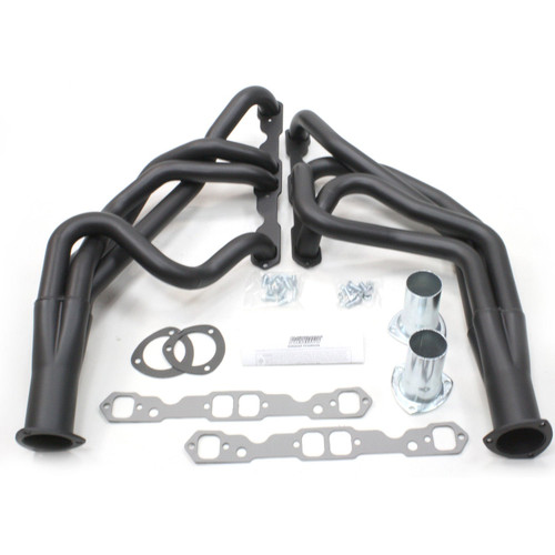 Patriot Headers & Manifolds #H8050-B - Patriot Long Tube Header 55-57 Chevrolet 265-400 SBC 1 3/4" Primary 3" Collector Hi Temp Black Coated H8050-B