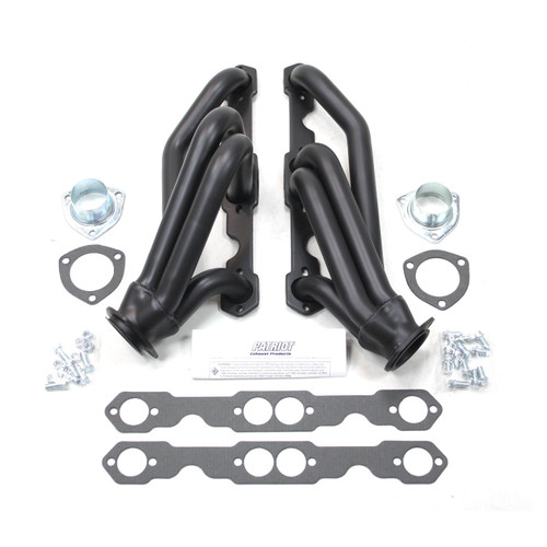 Patriot Headers & Manifolds #H8051 - Patriot Shorty Header 82-04 S-10 4WD 265-400 SBC Engine Swap 1 1/2" Primary 2 1/2" Collector Black H8051