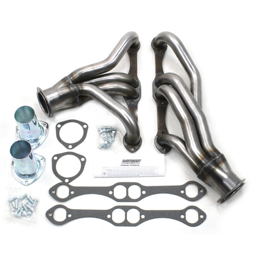 Patriot Headers & Manifolds #H8056 - Patriot Mid Length Header 67-9 Cam 68-79 Nova 265-400 SBC 1 5/8" Primary 2 1/2" Collector Raw Steel H8056