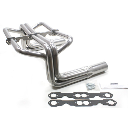 Patriot Headers & Manifolds #H8071-1 - Patriot Roadster Hi-Boy Style Header 08-48 Street Rod 265-400 SBC 1 5/8" Primary 3 1/2" Collector Silver C
