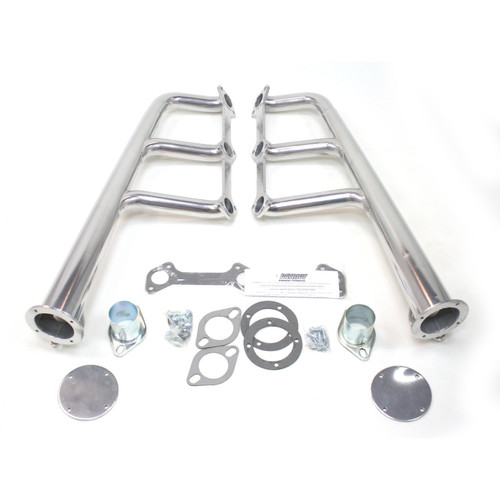 Patriot Headers & Manifolds #H8474-1 - Patriot Lakester Header 08-48 Street Rod 221-255 Flathead 1 3/4" Primary 3 1/2" Cone Silver Ceramic Coated