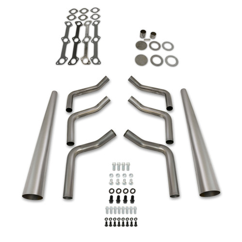 Patriot Headers & Manifolds #H8475 - Patriot Lakester Weld Up kit Header 08-48 Street Rod 221-255 Flathead 1 3/4" Primary 3 1/2" Cone Raw Steel H8475