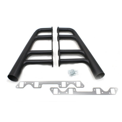 Patriot Headers & Manifolds #H8501 - Patriot Traditional Lakester Header Street Rod 364-425 Nailhead 1 5/8" Primary 3 1/2" Cone Hi Temp Black Coa