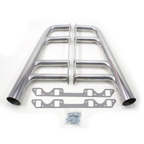 Patriot Headers & Manifolds #H8501-1 - Patriot Traditional Lakester Header 08-48 Street Rod 364-425 Nailhead 1 5/8" Primary 3 1/2" Cone Silver Ce