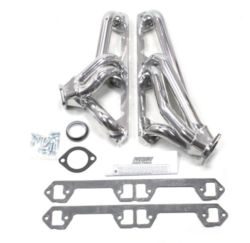 Patriot Headers & Manifolds #H8600-1 - Patriot Mid Length Header 68-91 Various AMC 290-401 AMC 1 5/8" Primary 2 1/2" Collector Silver Ceramic Coa