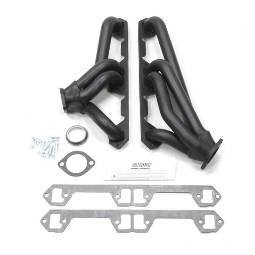 Patriot Headers & Manifolds #H8600-B - Patriot Mid Length Header 68-91 Various AMC 290-401 AMC 1 5/8" Primary 2 1/2" Collector Hi Temp Black Coat