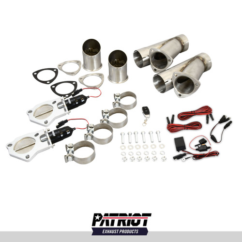 Patriot Exhaust Hardware #PEC300K - Patriot 3" Electric Cutout Dual System w/remote PEC300K