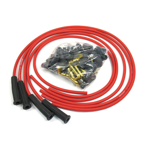 PerTronix Ignition #8044VW - Pertronix 8044Vw Flame-Thrower Spark Plug Wires 4 Cyl 8Mm Vw Universal 180 Degree Red