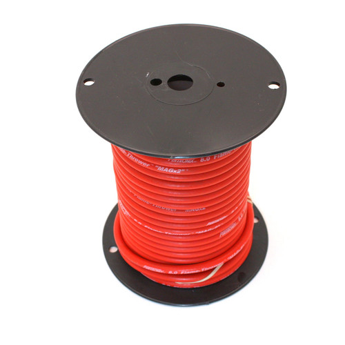 PerTronix Ignition #80S410 - Pertronix 80S410 Flame-Thrower Spark Plug Wire 8Mm Red With White Script 100 Foot Spool