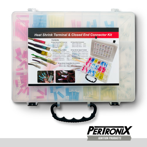 PerTronix Tools #A2011 - Pertronix Ignition Heat Shrink Terminal Kit (165Pcs). Contains Ring And Spade Terminals; Butt Connectors; Female And Mal