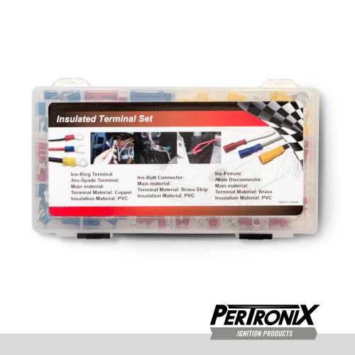 PerTronix Tools #A2030 - Pertronix Ignition Insulated Terminal Kit (175Pcs). Contains Ring And Spade Terminals; Butt Connectors; Female And Male