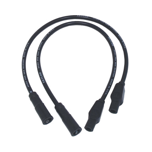 Taylor Ignition #10034 - Taylor Cable 10034 8mm Spiro-Pro black 21in custom wire set HD Motorcycle 180 degree plug boots