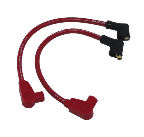 Taylor Ignition #10235 - Taylor Cable 10235 8mm Spiro-Pro red 12in custom wire set HD Motorcycle 90 degree plug boots